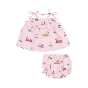 RUFFLE TOP & BLOOMER - GOLF CART CUTIES PINK