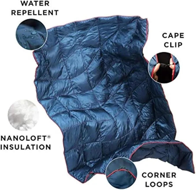 Rumpl The NanoLoft Puffy Blanket | Indoor Outdoor Camping Blanket for Traveling, Picnics, Beach Trips, Concerts | 52" x 75" | Patina Pixel Fade, 1-Person