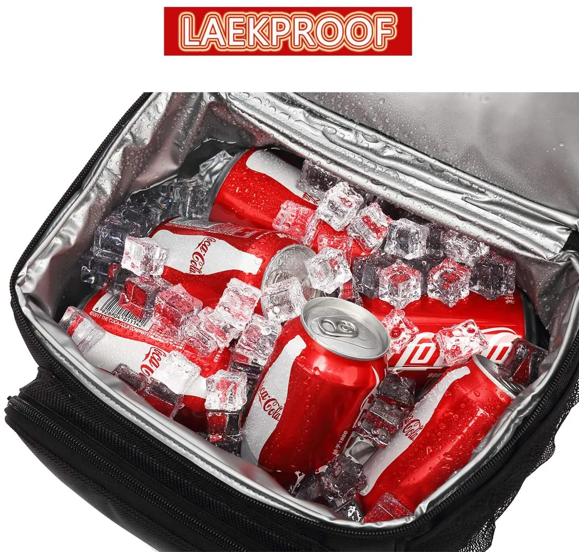 Rynx | Flowfly Double Layer Cooler Insulated Lunch Bag Adult Lunch Box Large Tote Bag For Men, Women, With Adjustable Strap, Front Pocket And Double Large Mesh Side Pockets, Red