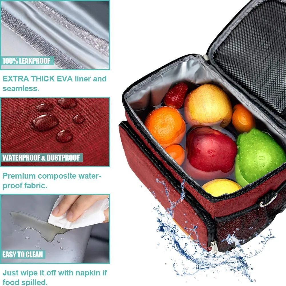 Rynx | Insulated Lunch Box For Women/Men - Reusable Lunch Box For Office Work School Picnic Beach - Leakproof Cooler Bag Freezable Lunch Box With Adjustable Shoulder Strap For Children/Adults - Romantic