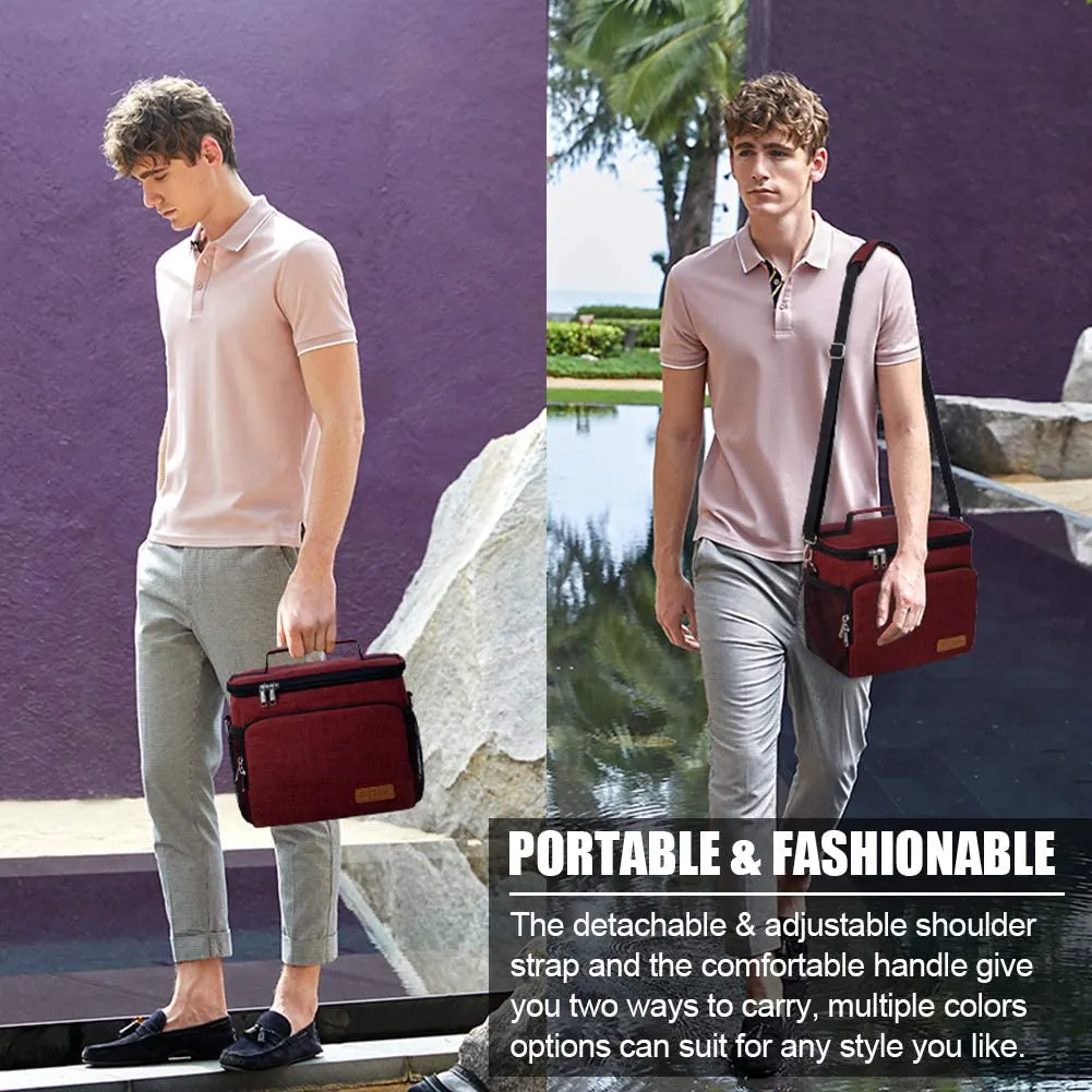 Rynx | Insulated Lunch Box For Women/Men - Reusable Lunch Box For Office Work School Picnic Beach - Leakproof Cooler Bag Freezable Lunch Box With Adjustable Shoulder Strap For Children/Adults - Romantic