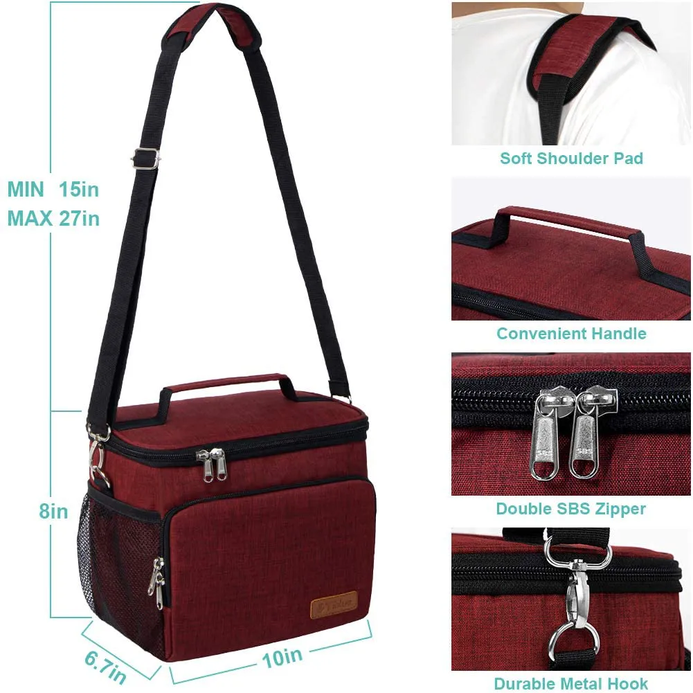 Rynx | Insulated Lunch Box For Women/Men - Reusable Lunch Box For Office Work School Picnic Beach - Leakproof Cooler Bag Freezable Lunch Box With Adjustable Shoulder Strap For Children/Adults - Romantic