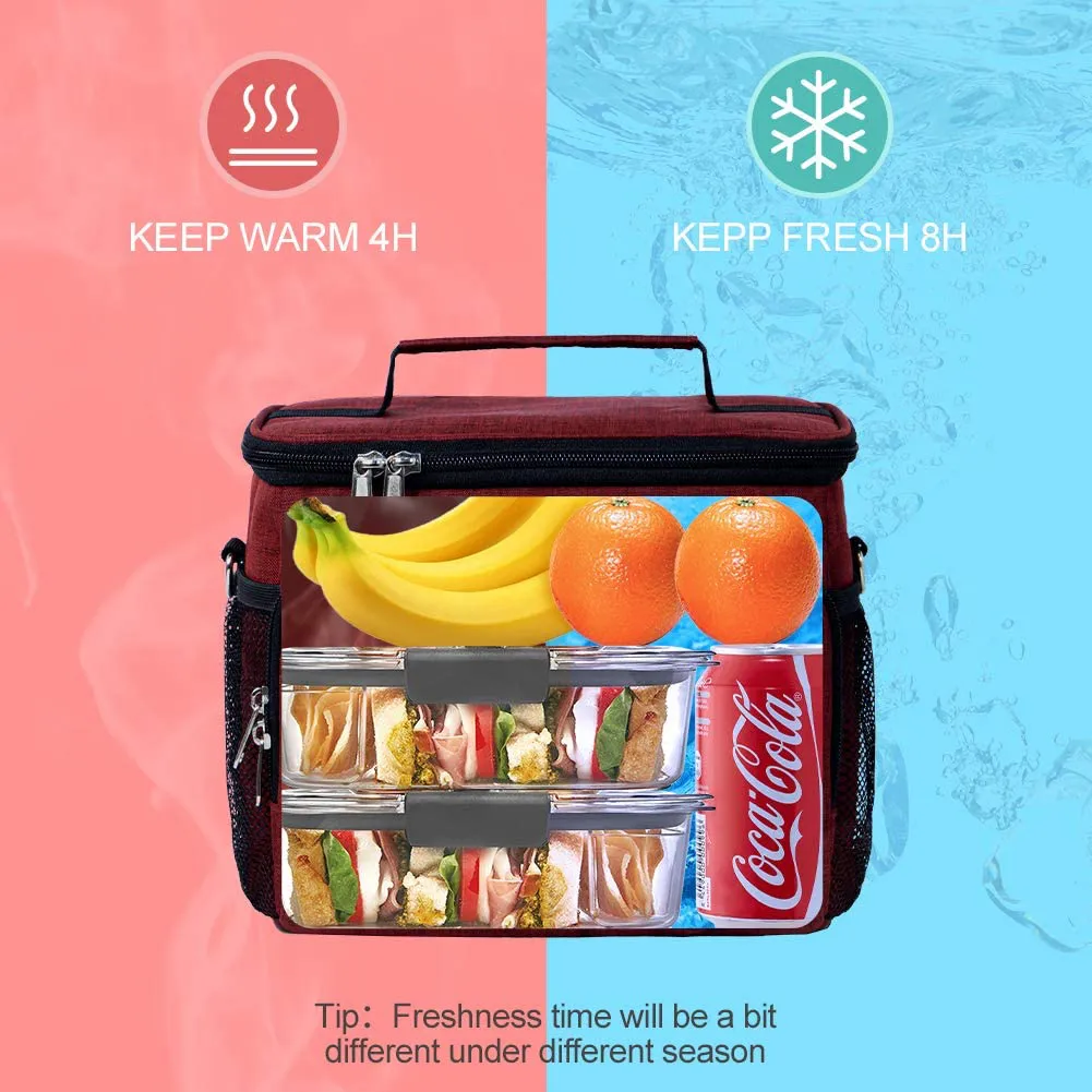 Rynx | Insulated Lunch Box For Women/Men - Reusable Lunch Box For Office Work School Picnic Beach - Leakproof Cooler Bag Freezable Lunch Box With Adjustable Shoulder Strap For Children/Adults - Romantic