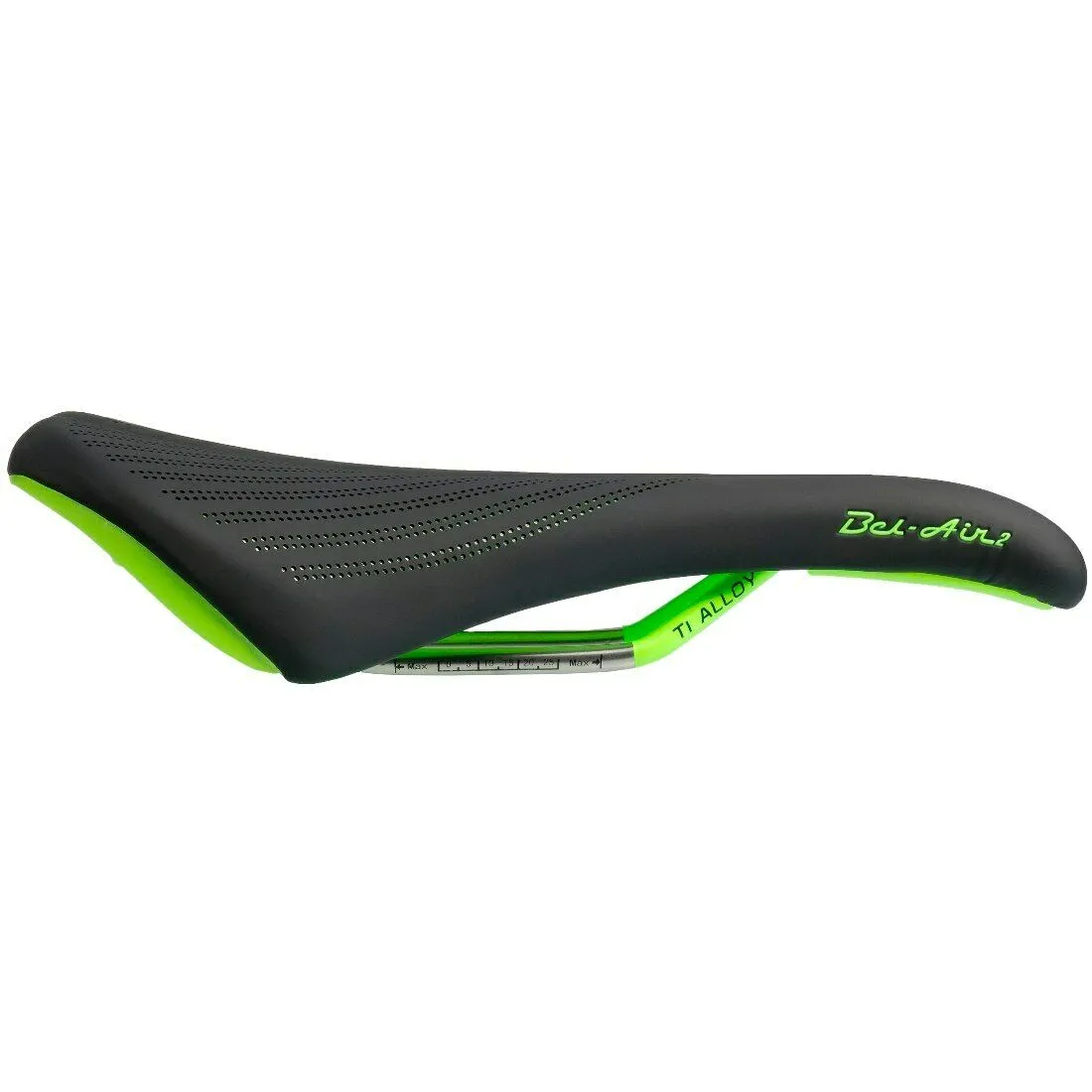 SDG Bel-Air RL 2.0 270x140mm Ti-Alloy Rail Road Bike MTB Saddle Green/Silver