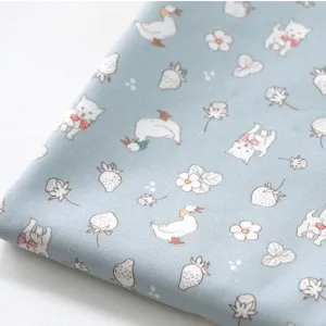 Sha Sha Picnic Cotton Fabric in Sky Blue - Quality Korean Fabric By the Yard / 51526