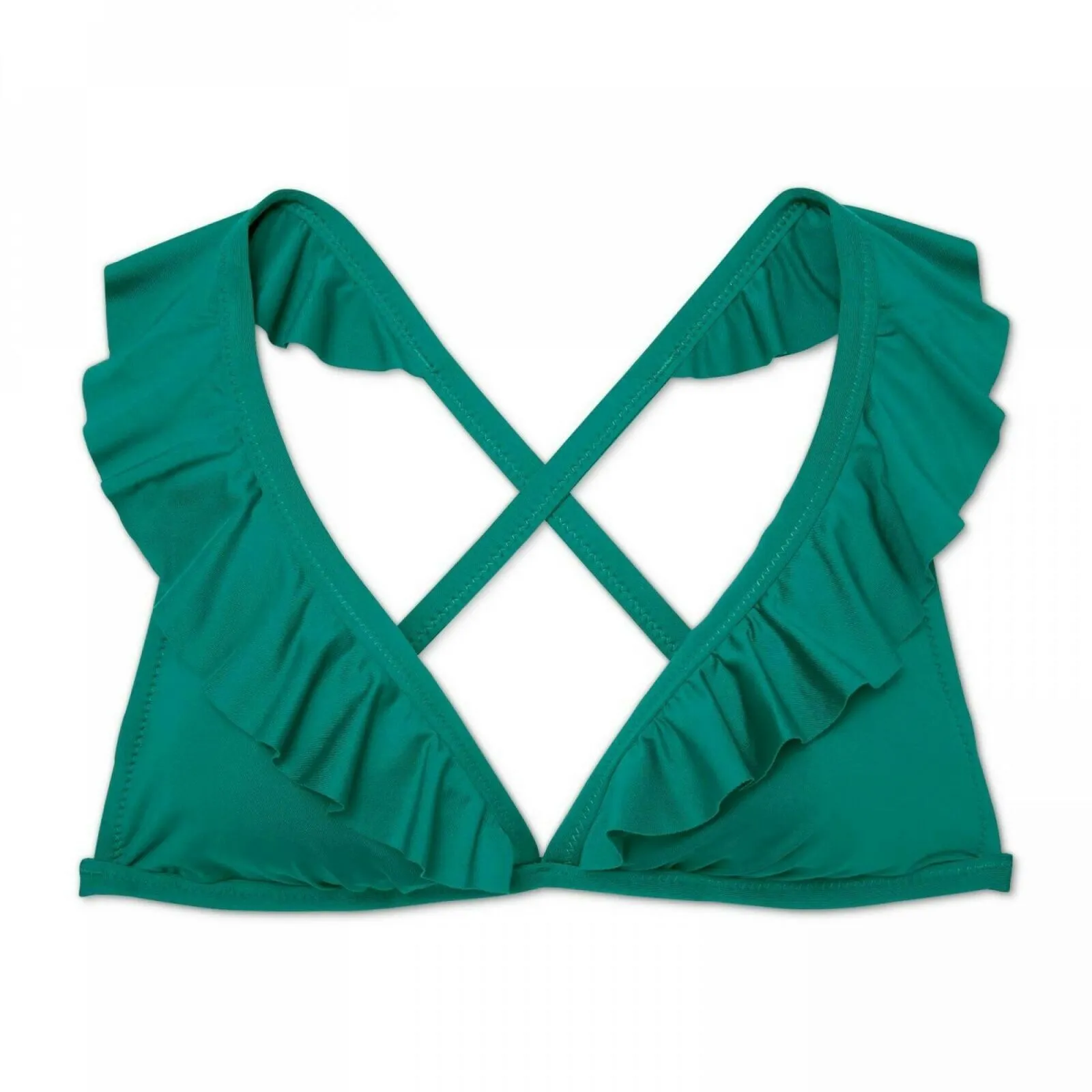 Shade & Shore Women's Crossback Ruffle Bralette Bikini Top