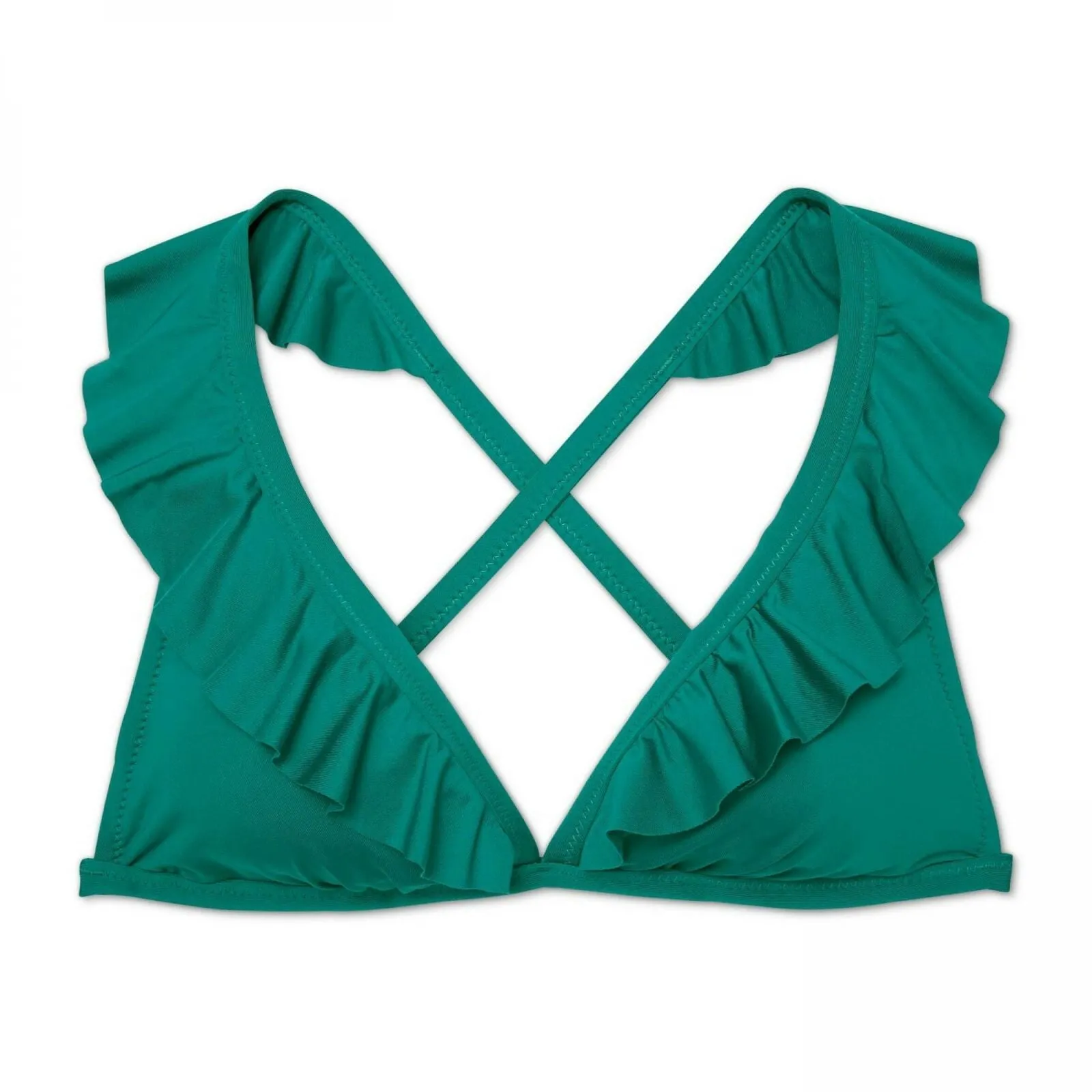 Shade & Shore Women's Crossback Ruffle Bralette Bikini Top