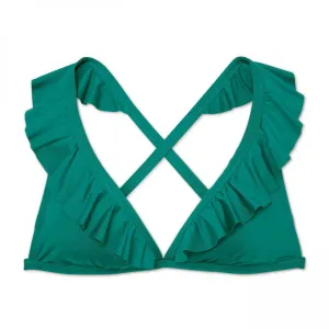 Shade & Shore Women's Crossback Ruffle Bralette Bikini Top