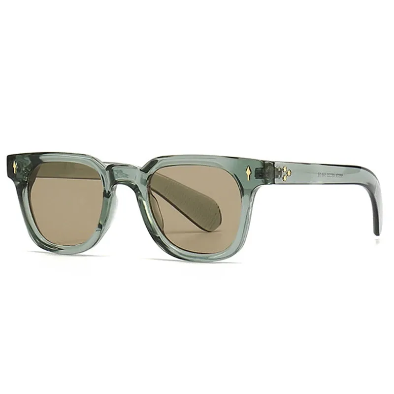 SHAUNA Retro Square Rivets Sunglasses