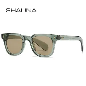 SHAUNA Retro Square Rivets Sunglasses