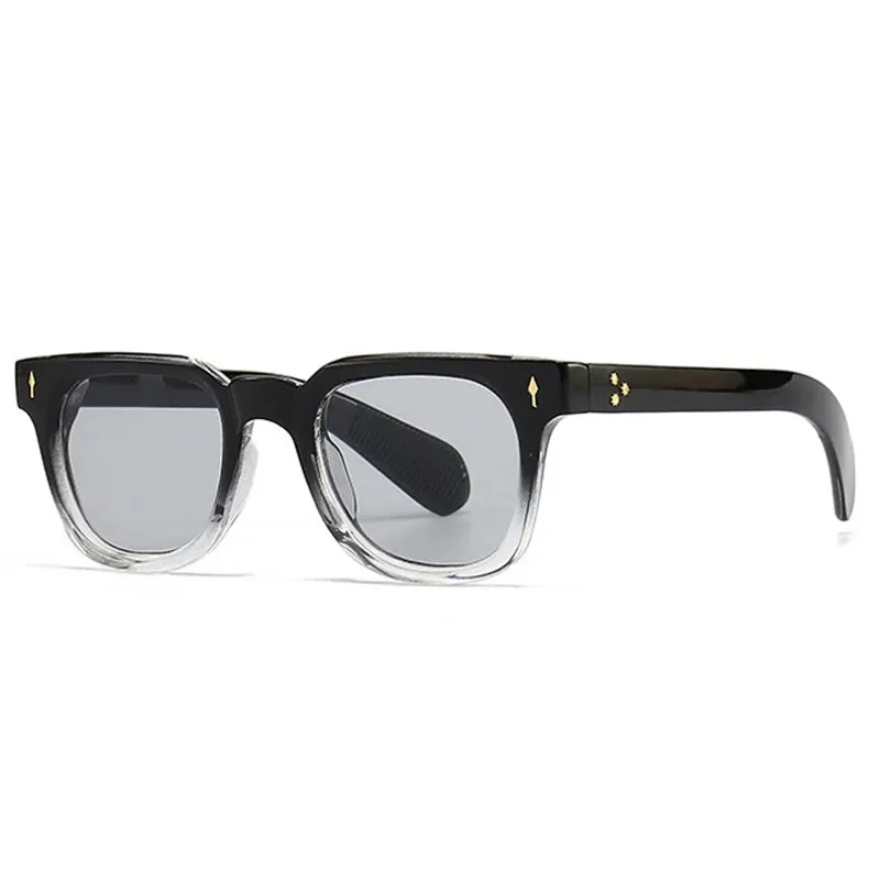 SHAUNA Retro Square Rivets Sunglasses