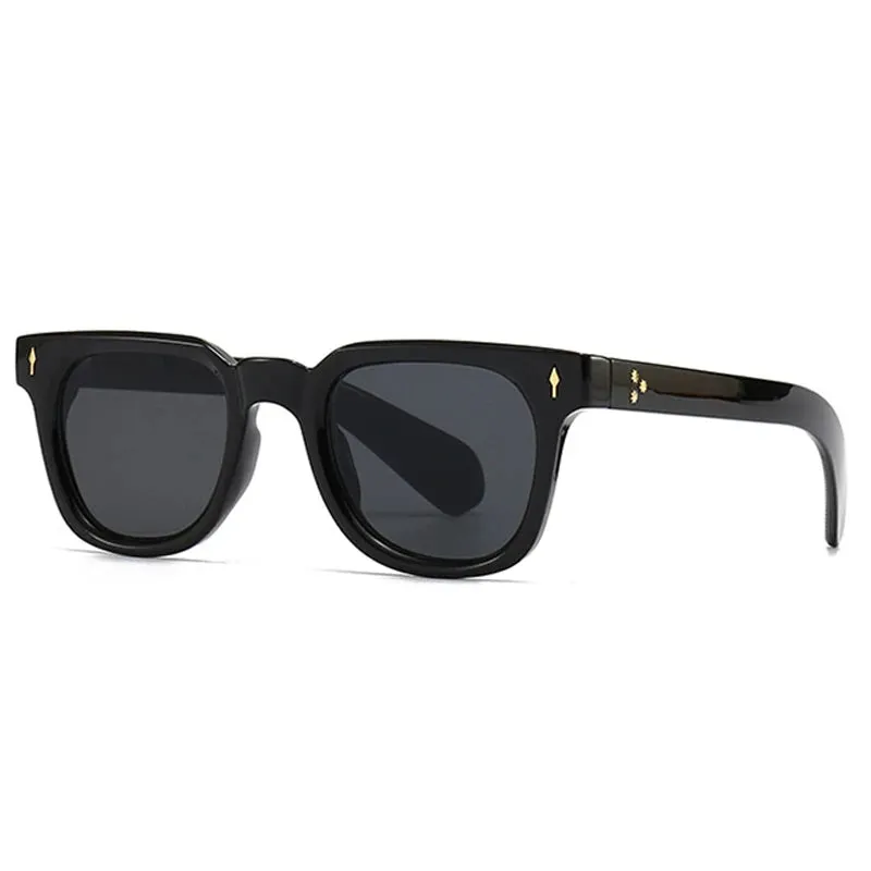 SHAUNA Retro Square Rivets Sunglasses