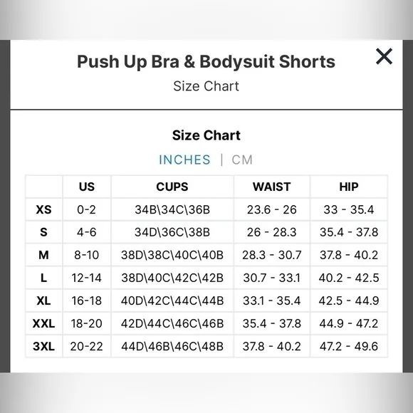 She’s Waisted NWT Push Up Bra &amp; Bodysuit Shorts size XXL