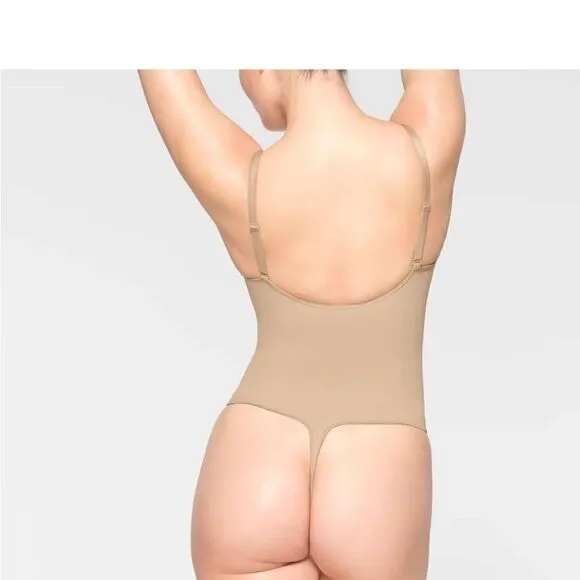 SKIMS Seamless Sculpt Shaping Seamless Thong Bodysuit In Clay Nude 4XL