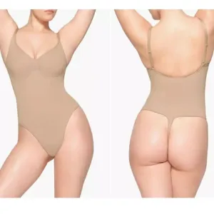 SKIMS Seamless Sculpt Shaping Seamless Thong Bodysuit In Clay Nude 4XL
