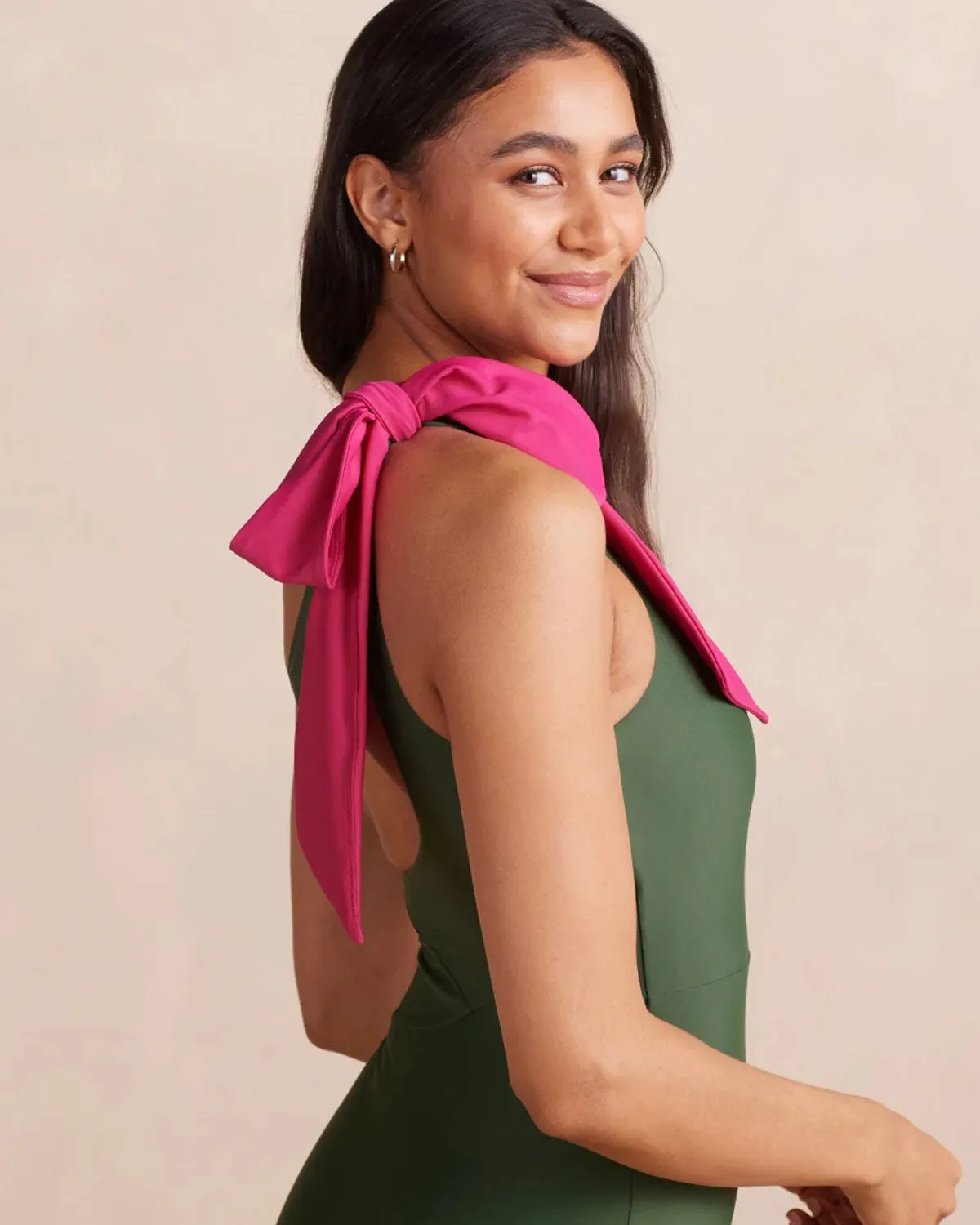 SLIM® Bow-Shoulder Ruched Sidestroke