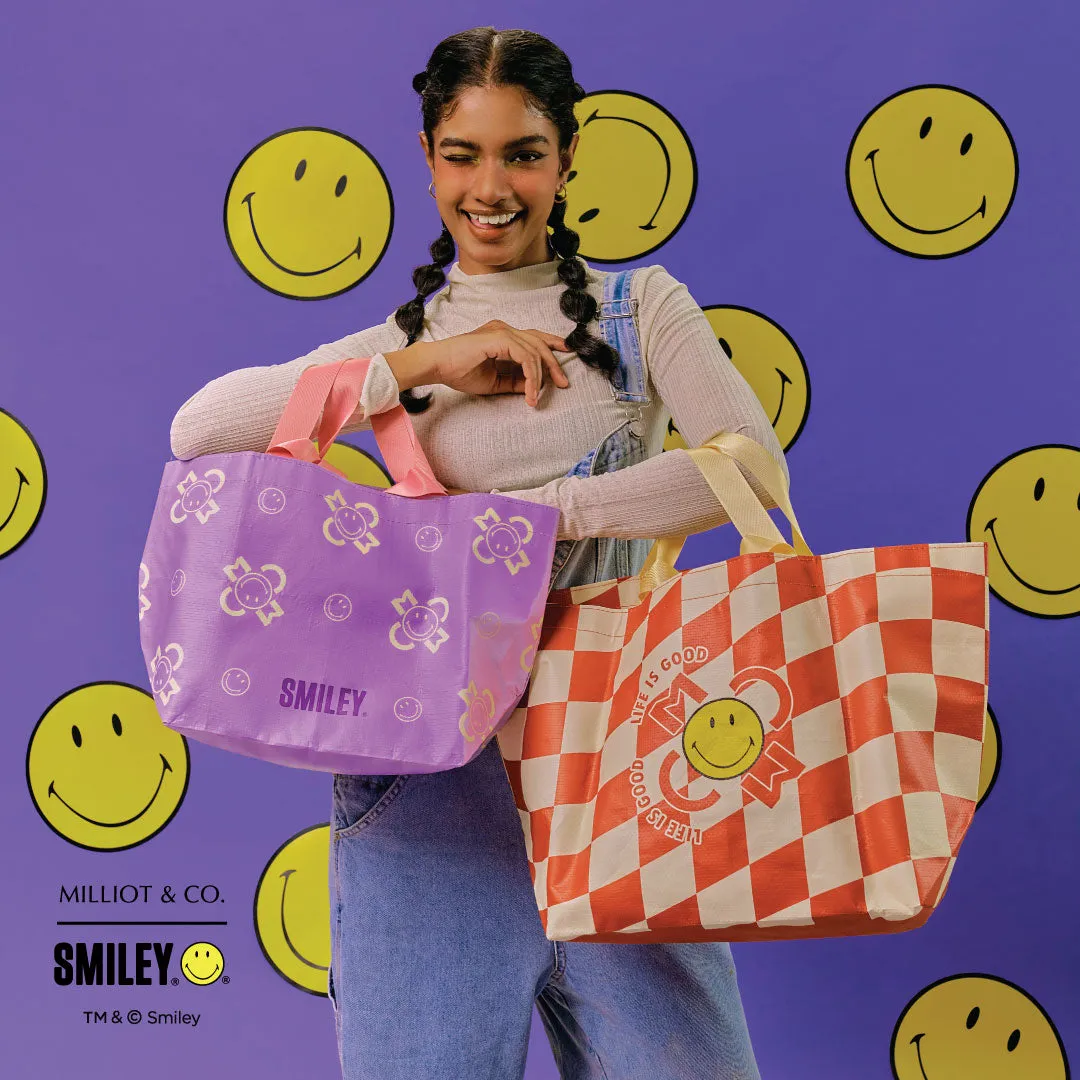 Smiley Cheer Up! Tote Bag 2 In 1 Set (Firebrick)