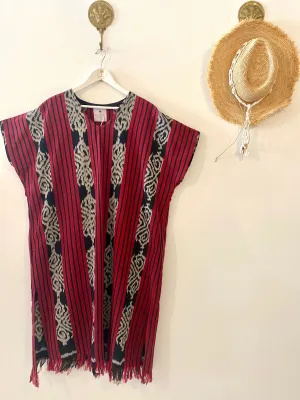 SOLANA Beach Cover in Deep Red Ikat