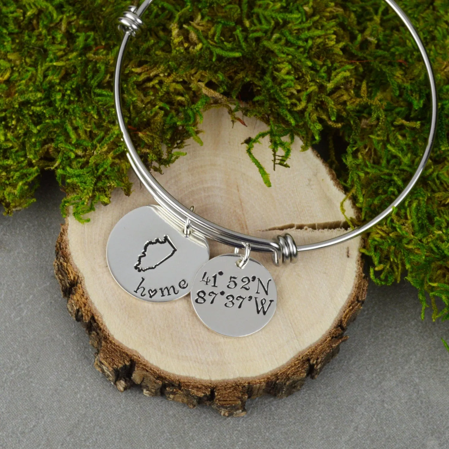 State Bangle with Coordinates