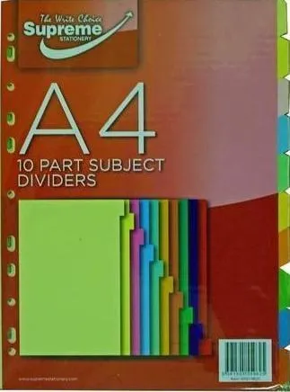 Supreme - 10 Part Subject Dividers