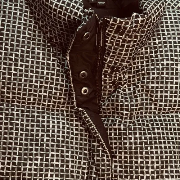 Theory Black and White Patterned Down Vest SM