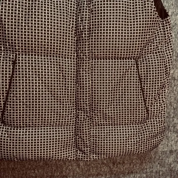 Theory Black and White Patterned Down Vest SM