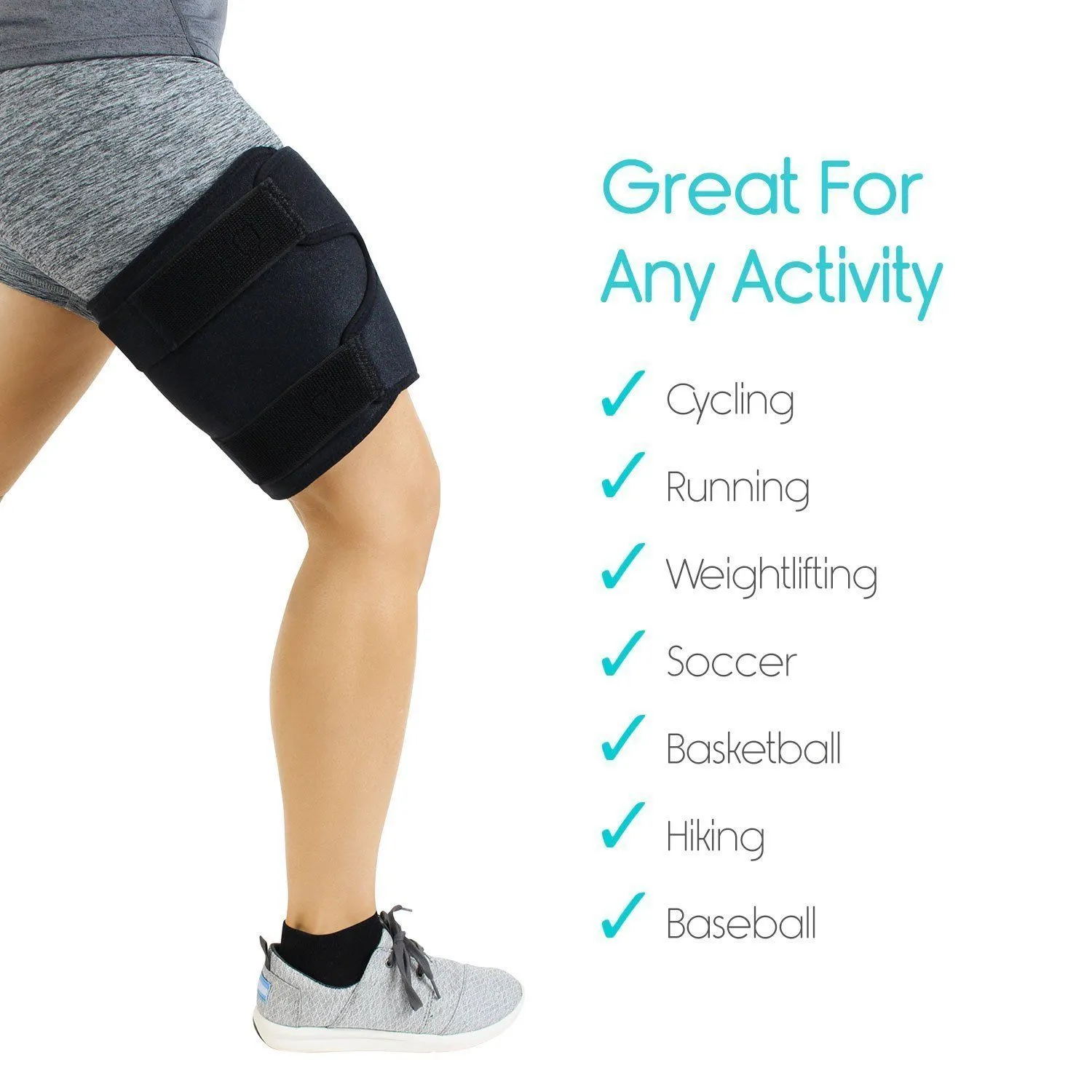 Thigh Compression Sleeve - Quad, Hamstring, Groin Support ~ Targeted Relief!