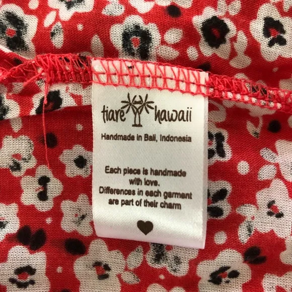 Tiare Hawaii Hendrix Red Floral Smocked Mini Dress NWT