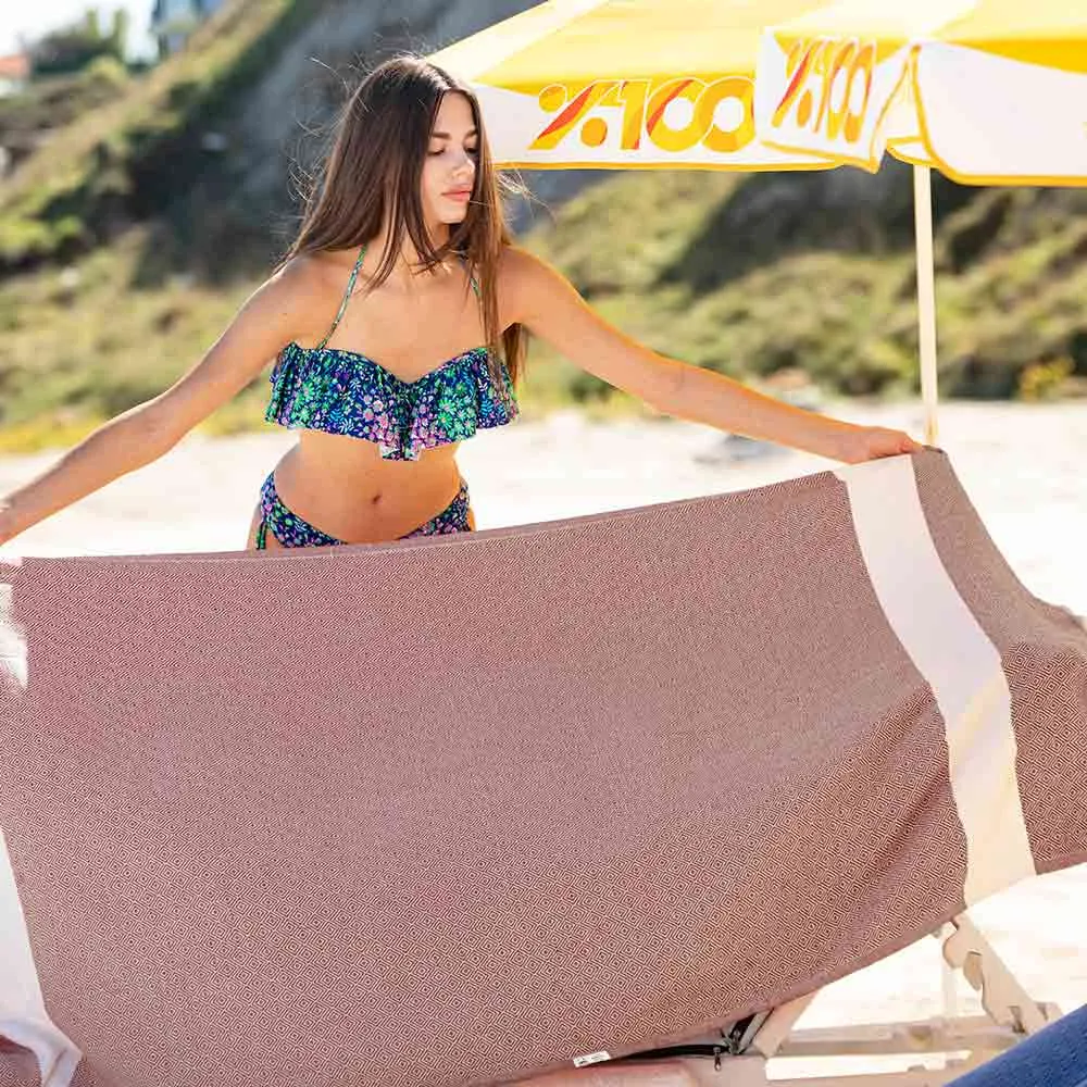 Turkish Beach Towel, Diamond Turkish Towels - Maroon