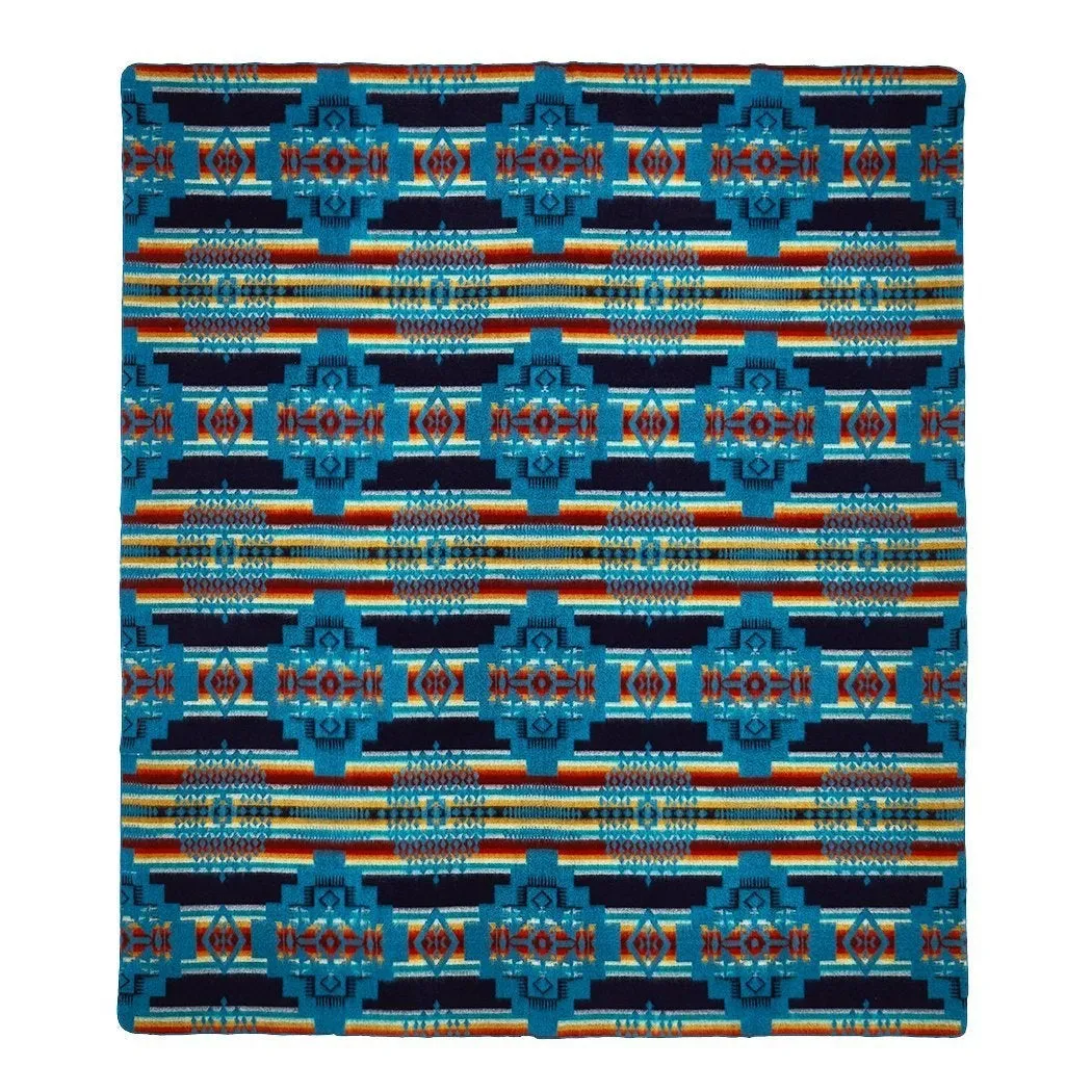 Under the Sea Blue Tribal Print Throw Blanket