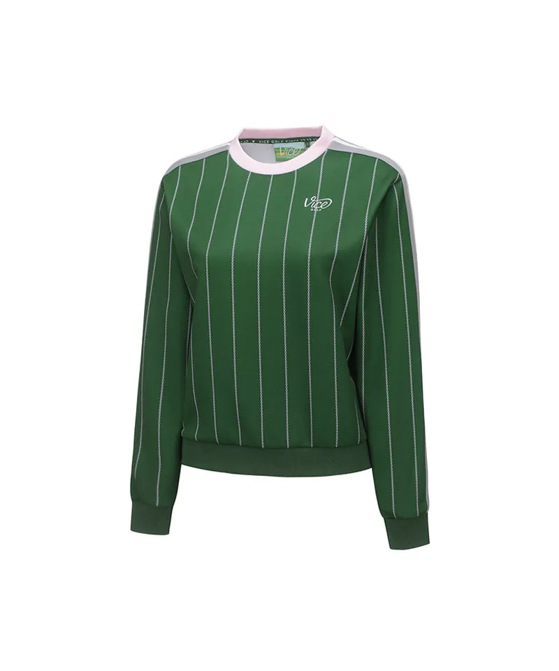 Vice Golf Atelier Women's Liberty Club Pinstripe Sweatshirt - Green