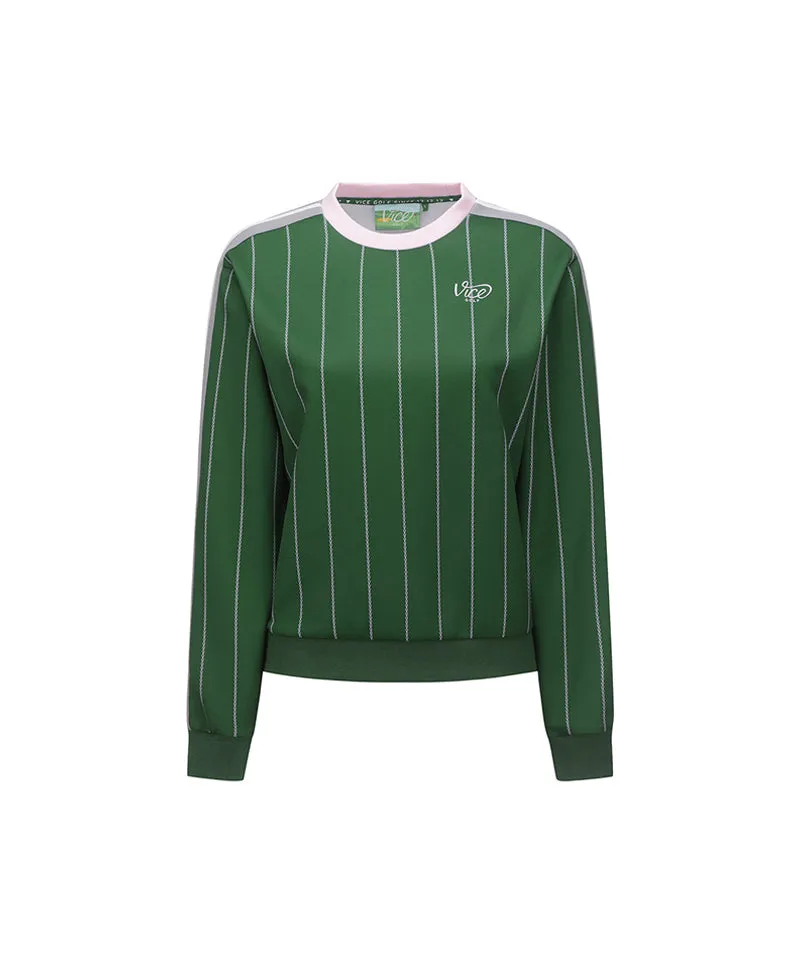 Vice Golf Atelier Women's Liberty Club Pinstripe Sweatshirt - Green