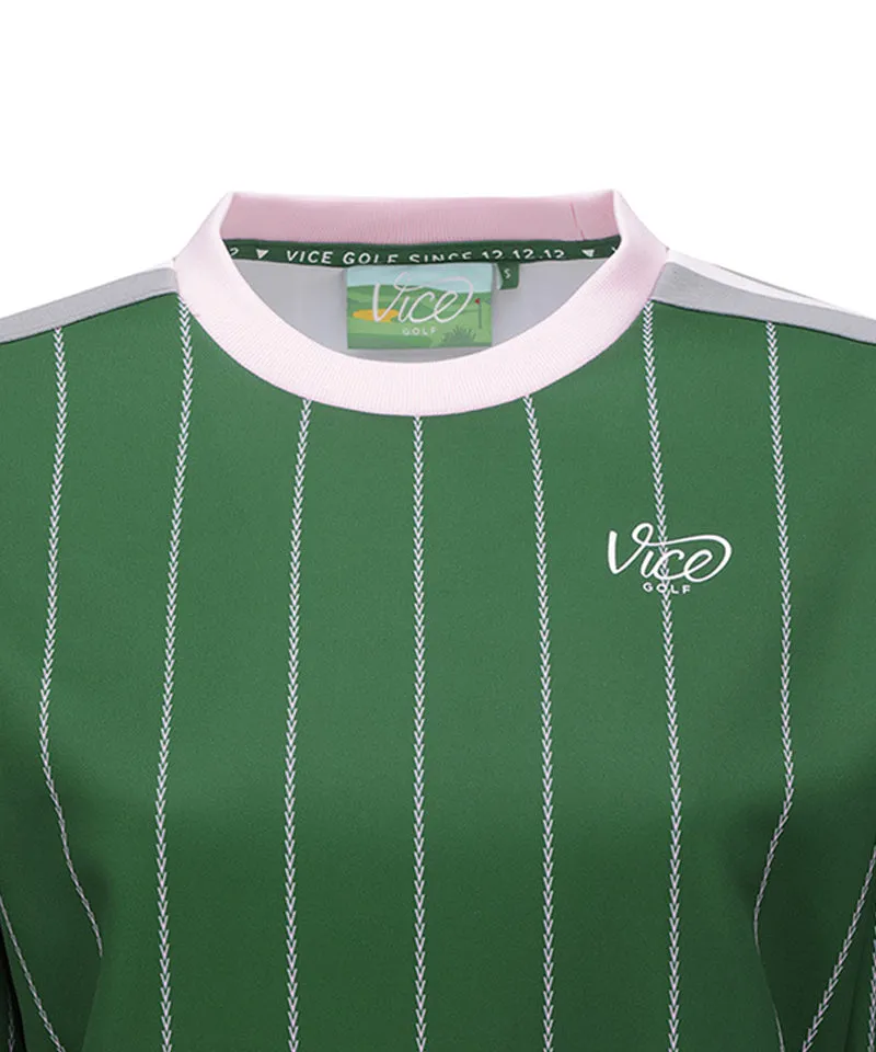 Vice Golf Atelier Women's Liberty Club Pinstripe Sweatshirt - Green