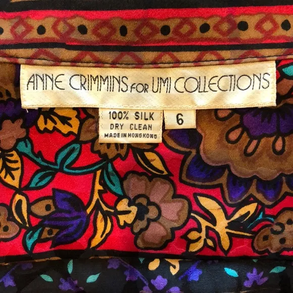 Vintage 100% silk patterned skirt and blouse