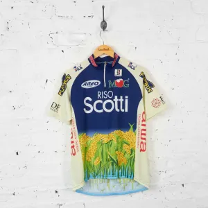 Vintage Fila Riso Scotti Cycling Jersey - Blue - L