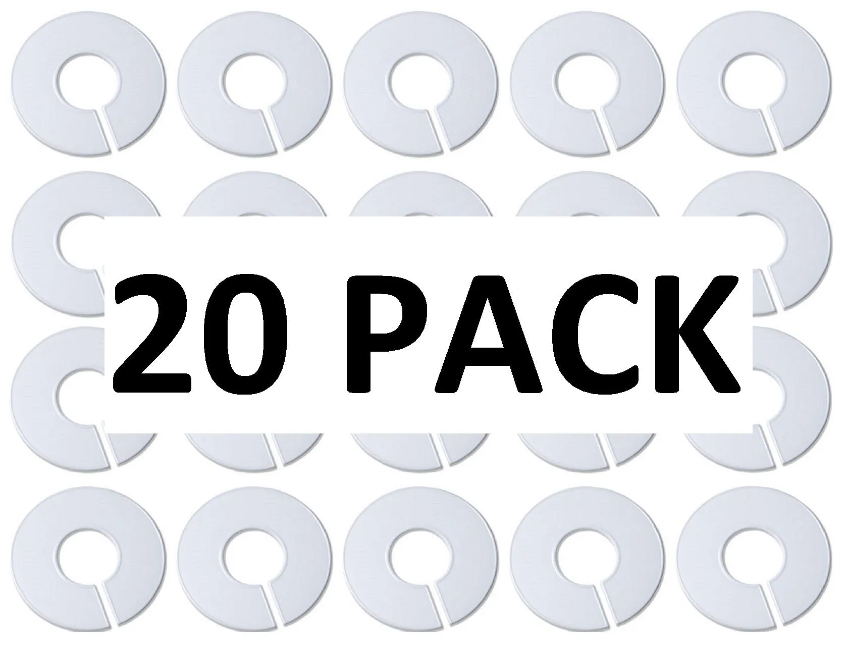 Walmart White Round Plastic Blank Rack Size Dividers for round and square rods - Multi-Pack