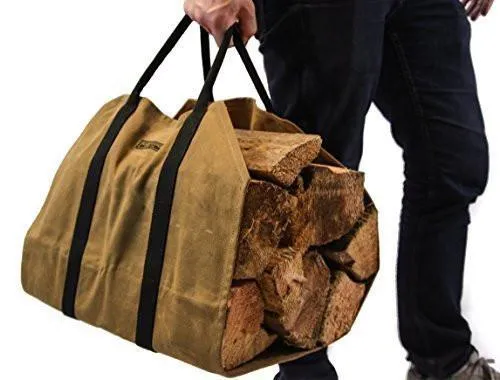 Waxed Canvas Firewood Carrier