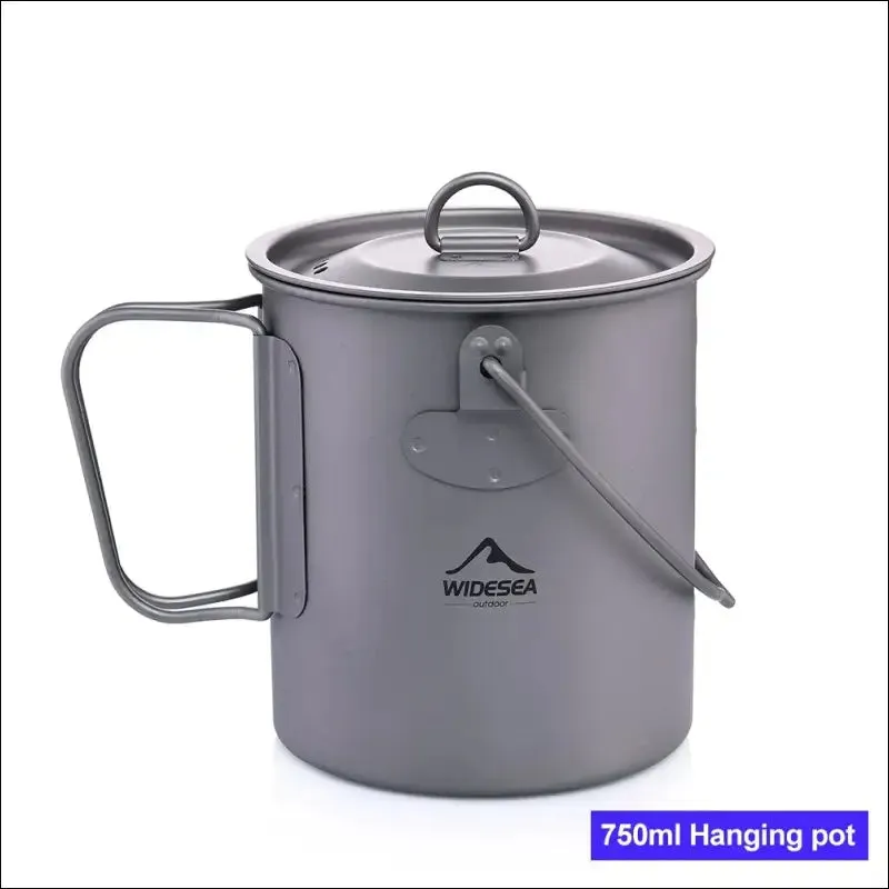 Widesea titanium cookware set - outdoor cooking pot & frying pan picnic kitchen for camping,