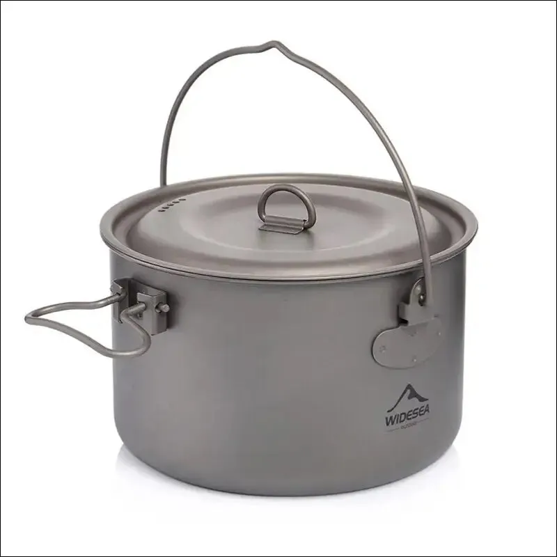 Widesea titanium cookware set - outdoor cooking pot & frying pan picnic kitchen for camping,