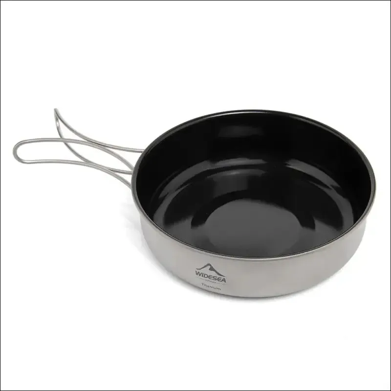 Widesea titanium cookware set - outdoor cooking pot & frying pan picnic kitchen for camping,