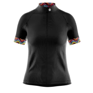 Womens Black Stripe Cycling Jersey