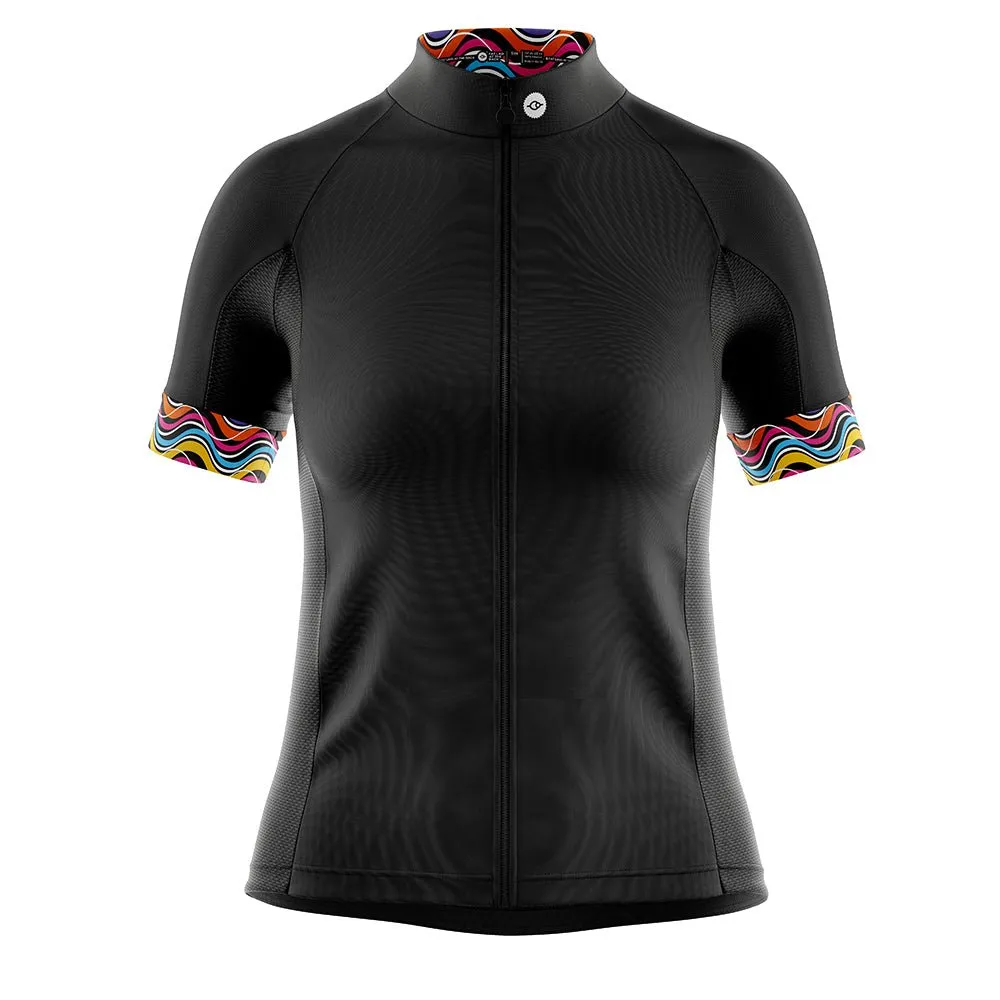Womens Black Stripe Cycling Jersey