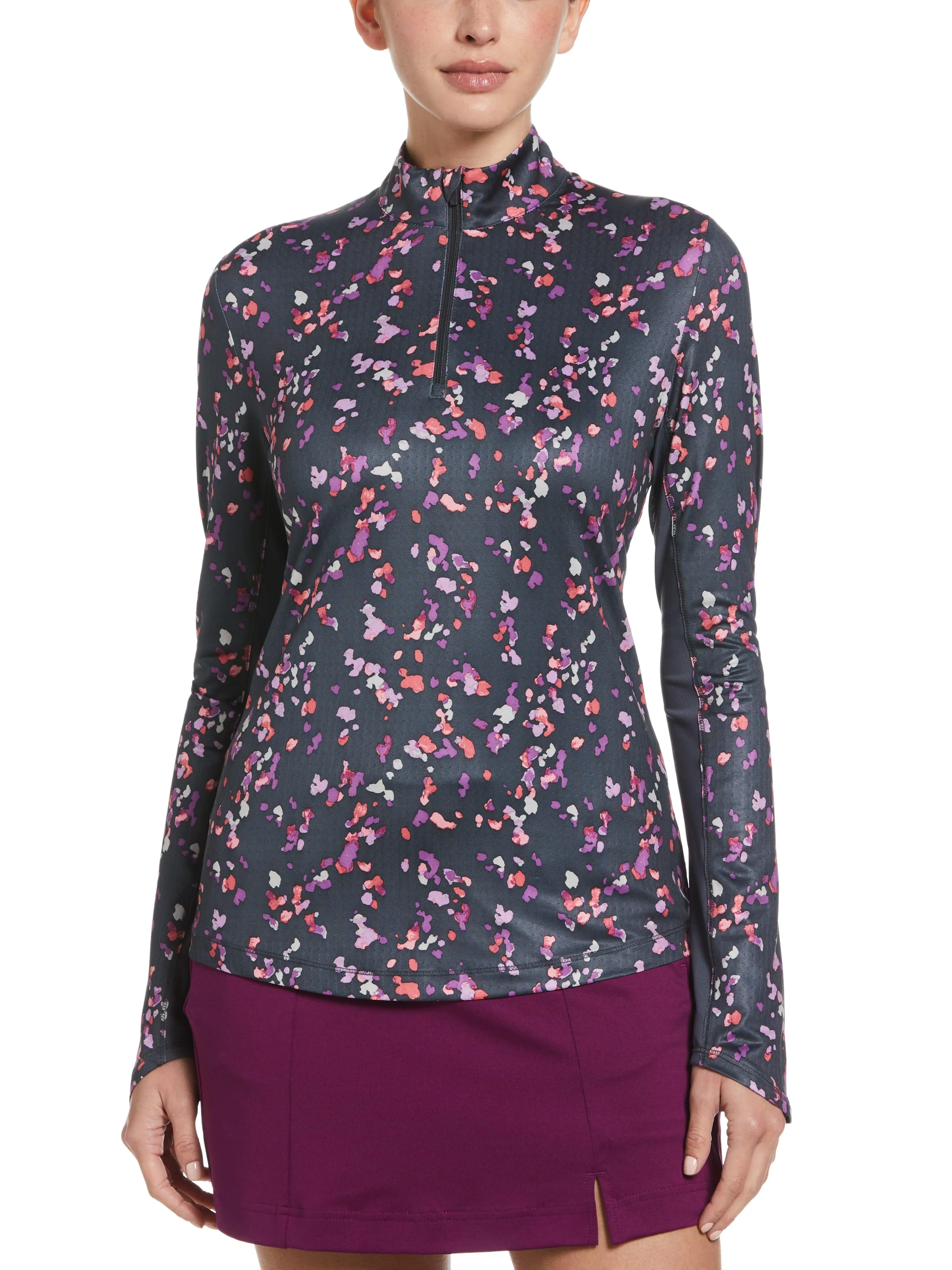 Womens Dab Print Sun Protection Golf Shirt