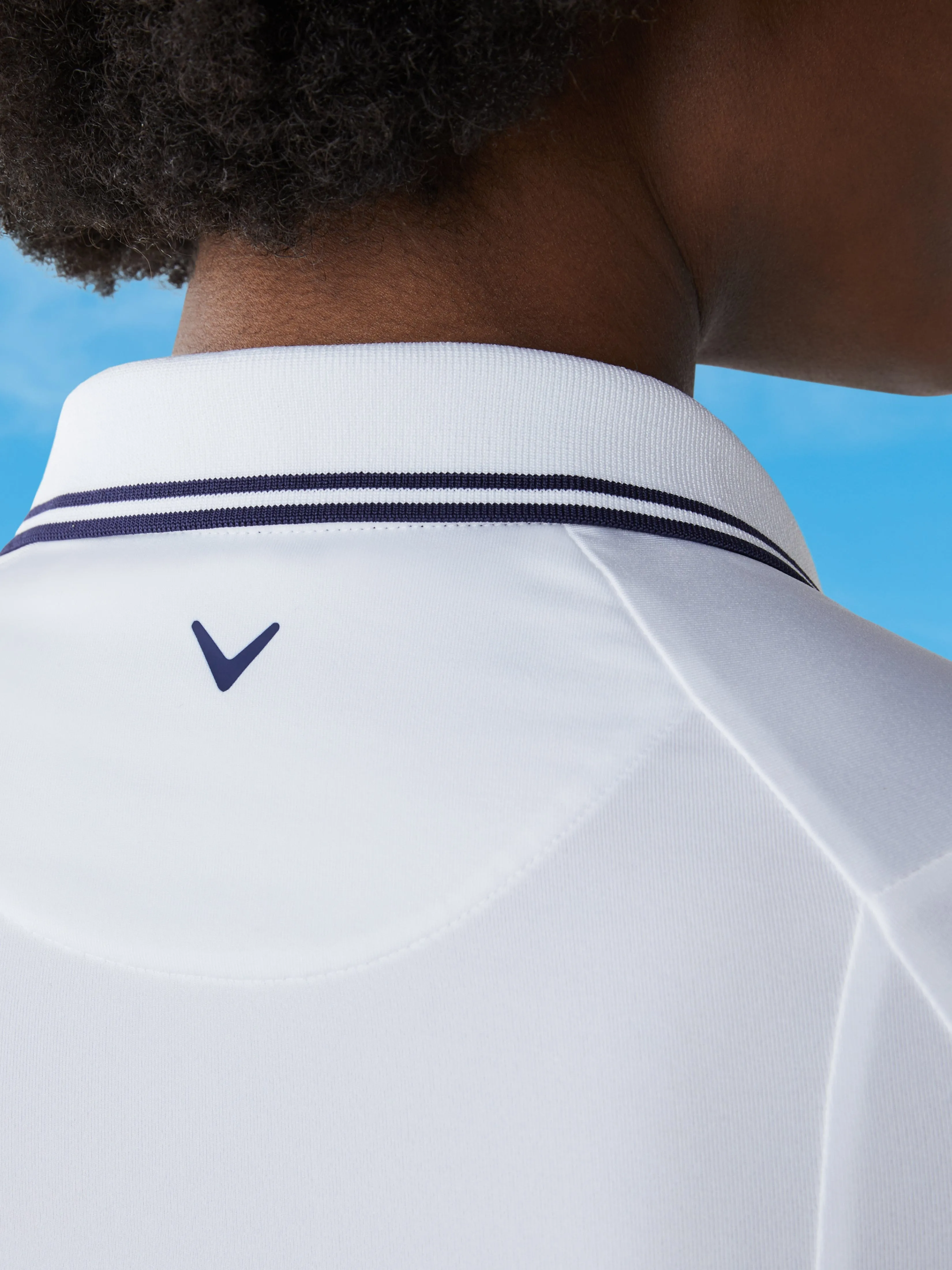 Womens Solid Long Sleeve Polo with Ribbing