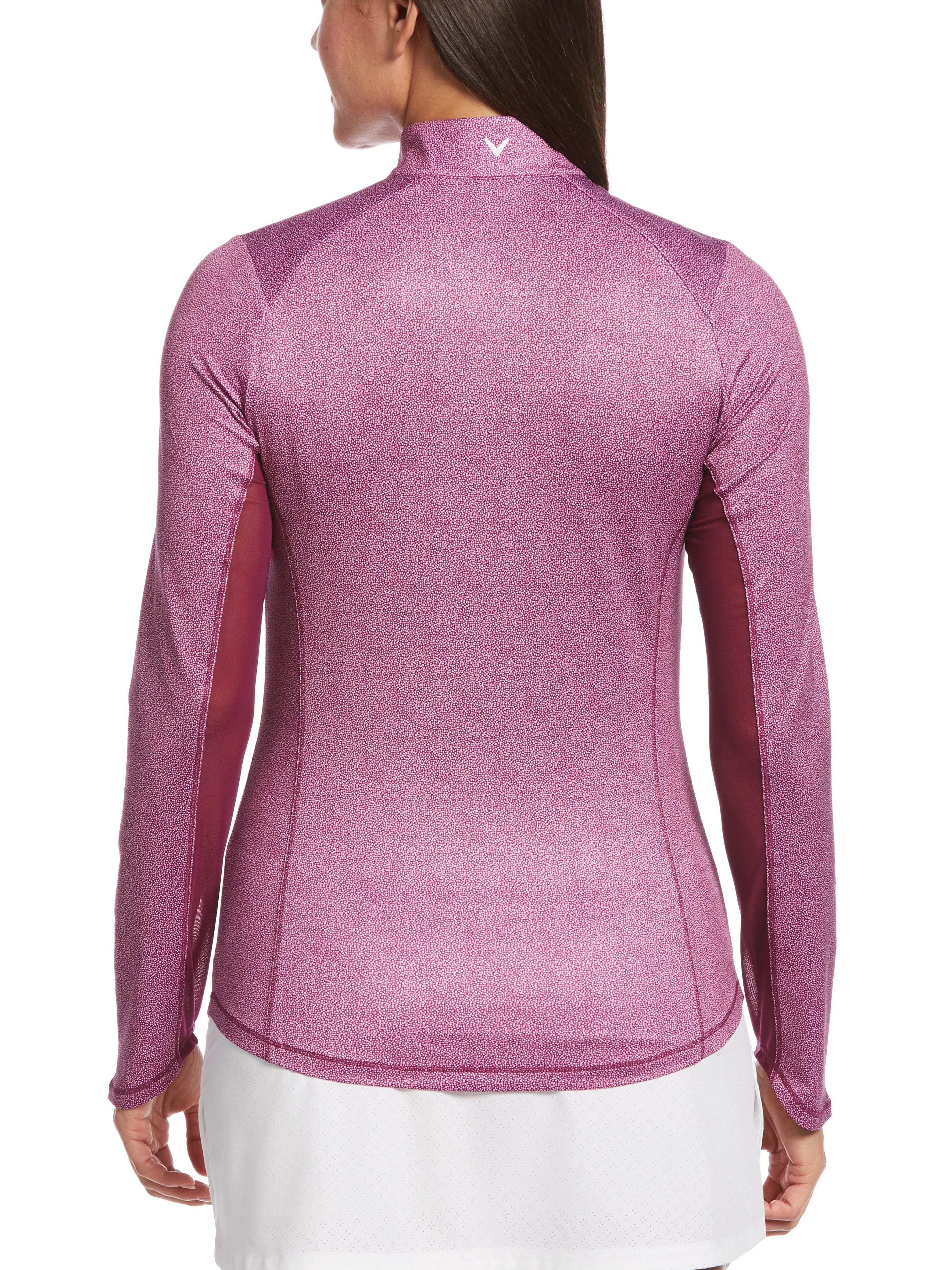 Womens Swing Tech™ Mini Leaf Print Sun Protection Pullover