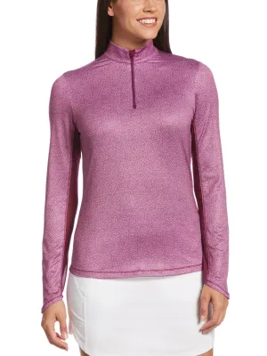 Womens Swing Tech™ Mini Leaf Print Sun Protection Pullover