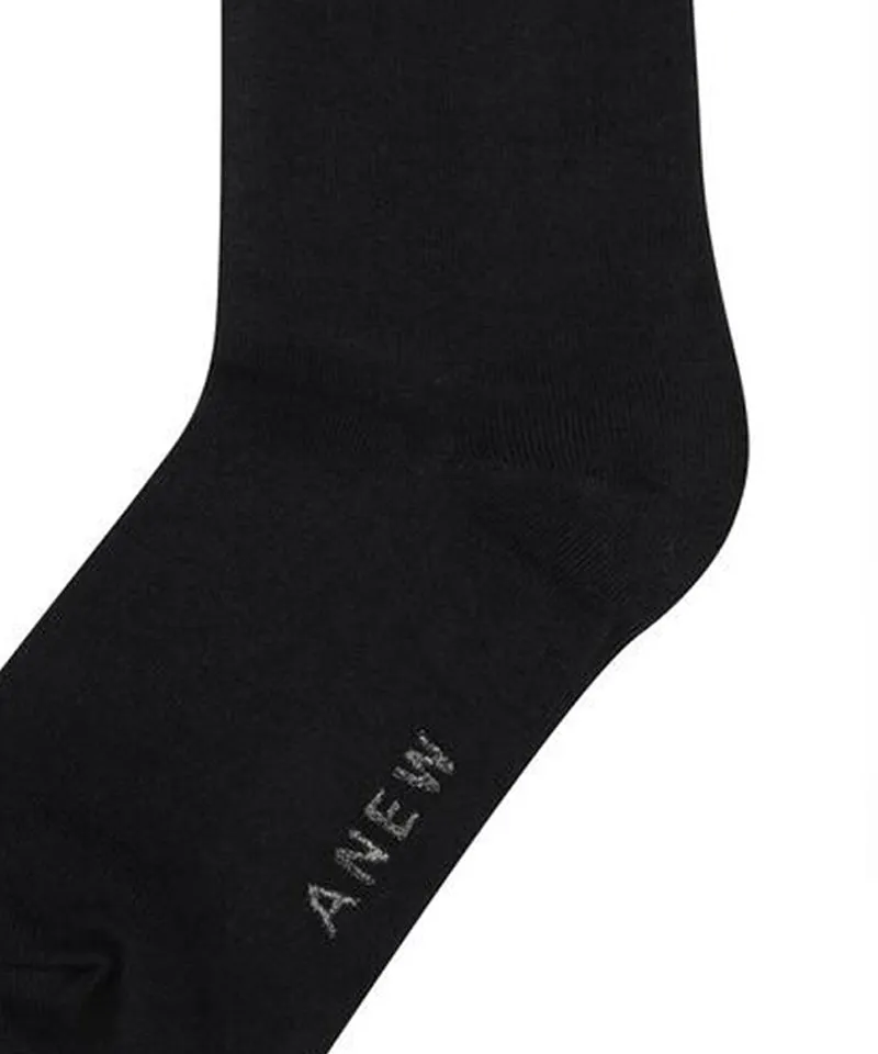 Women's Two Line Points Knee Socks - Black