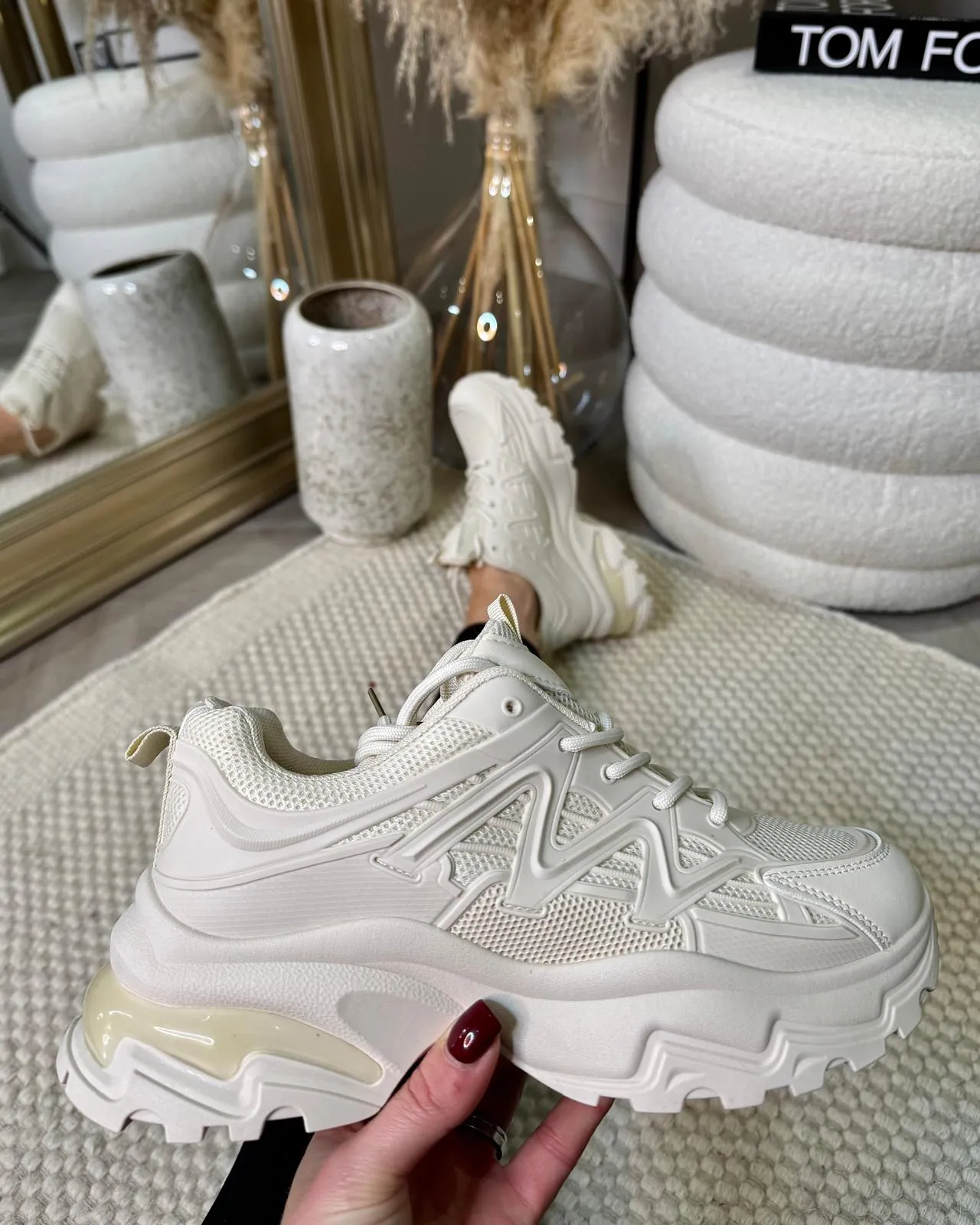 Wren Chunky Sole Detailed Trainers - Beige