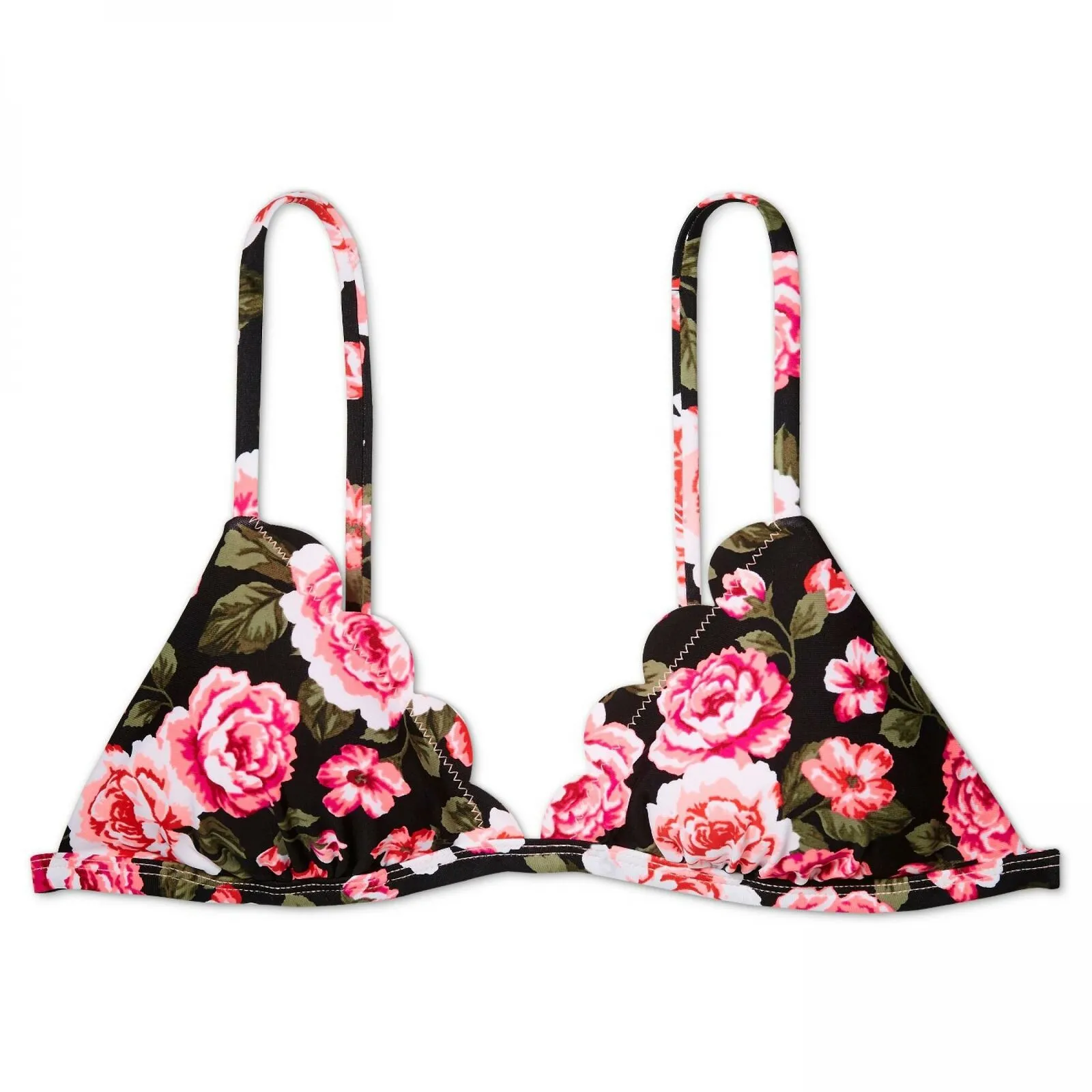 Xhilaration Women's Scallop Triangle Bikini Top
