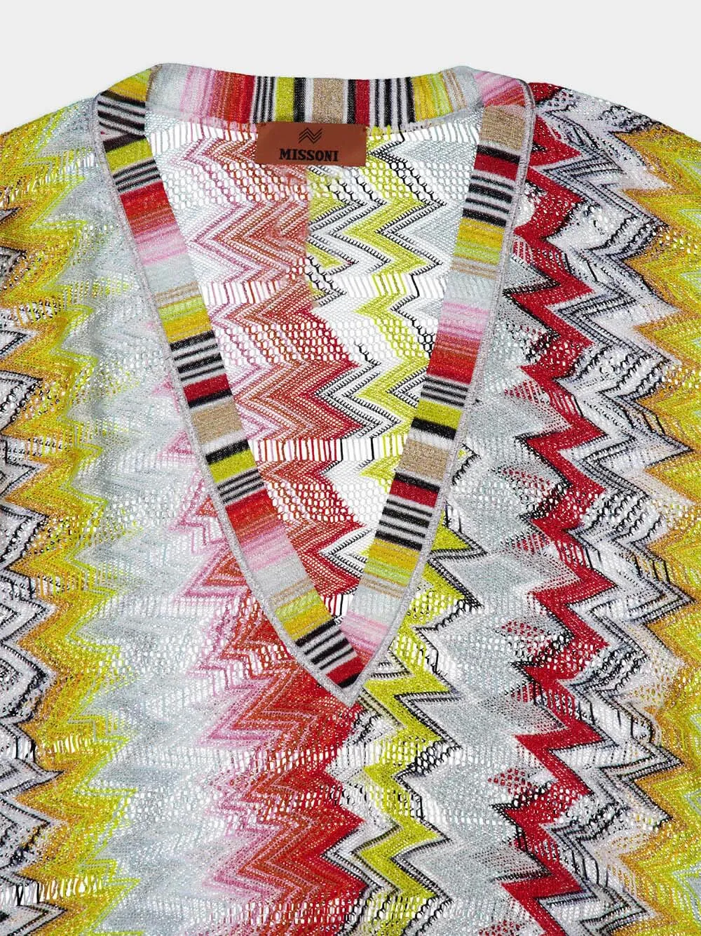 Zigzag-Patterned Woven Beach Cover-Up